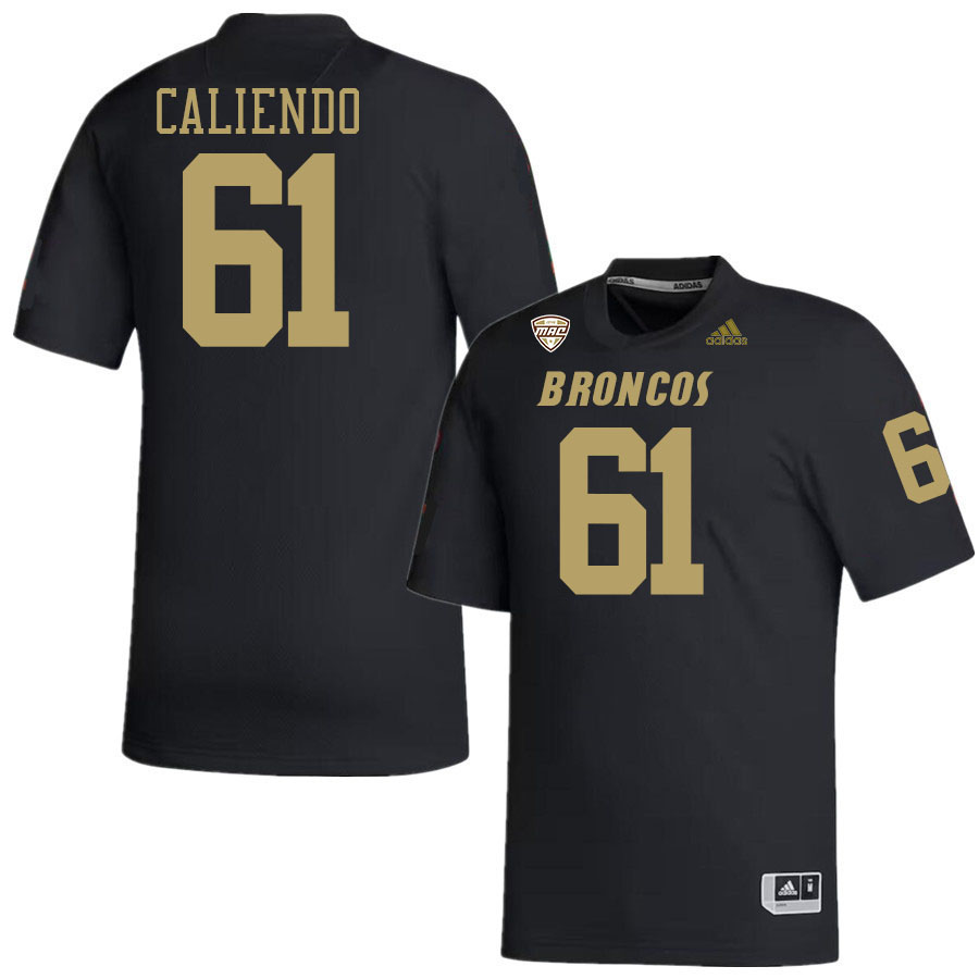 #61 Mike Caliendo Western Michigan Broncos College Football Jerseys Stitched-Black